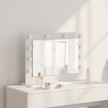 Oglinda de toaletă cu lumini LED albă 60x45x18 cm