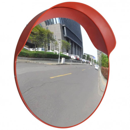 Oglindă de trafic convexă, portocaliu, 60 cm, plastic PC, de exterior