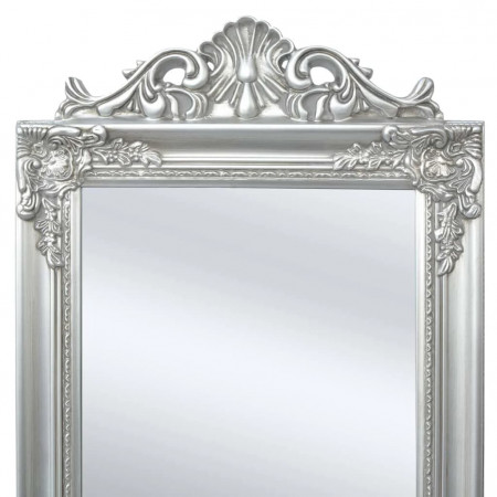 Oglindă verticală în stil baroc 160 x 40 cm argintiu - Img 1