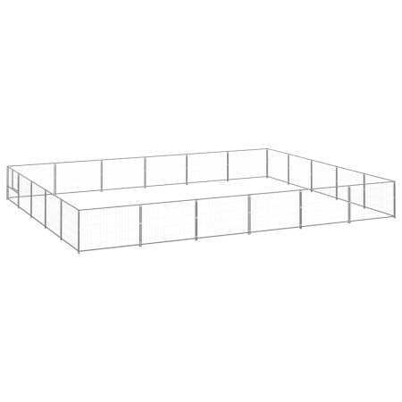 Padoc pentru câini, argintiu, 30 m², oțel