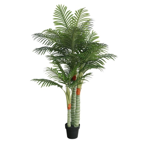 Palmier artificial cu 3 trunchiuri, verde, 180 cm, PP