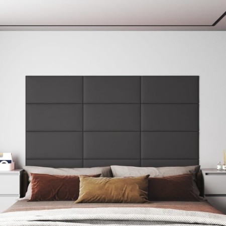 Panouri de perete 12 buc. gri 60x30 cm piele ecologică 2,16 m²