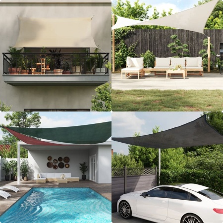 Pânză parasolar gri deschis 5x7x7 m HDPE 160 g/m² triunghiular