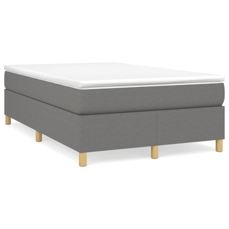 Pat box spring cu saltea, gri închis, 120x190 cm, textil - Img 1