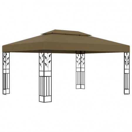 Pavilion cu acoperiș dublu, gri taupe, 3 x 4 m, 180 g/m²