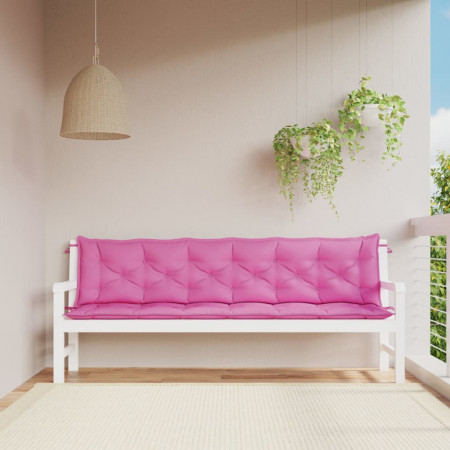 Perne bancă de grădină, 2 buc., roz, 200x50x7 cm, textil - Img 1