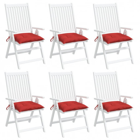Perne de scaun, 6 buc., roșu, 50x50x7 cm, textil oxford