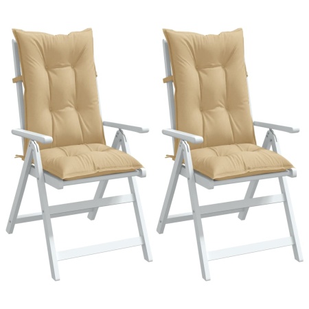 Perne scaun cu spătar înalt 2 buc. melanj bej 120x50x7cm textil