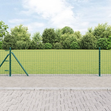 Posturi de gard cu plăci de bază 13 buc Ø32mm 50cm Oțel galvanizat