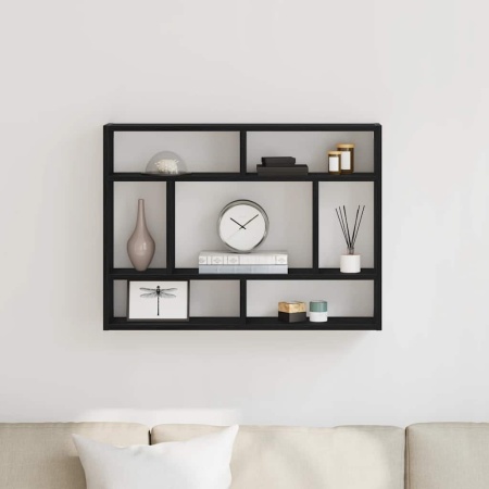 Raft de perete, stejar negru, 75x16x55 cm, lemn prelucrat