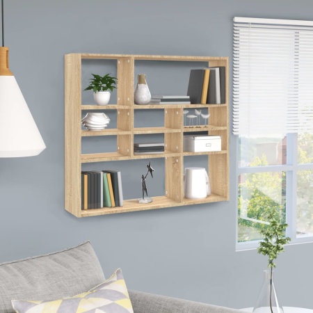 Raft de perete, stejar Sonoma, 90 x 16 x 78 cm, lemn prelucrat