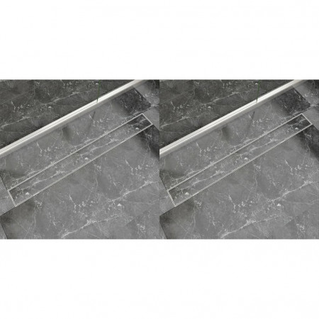 Rigolă de duș liniară, 2 buc., 1030x140 mm, oțel inoxidabil