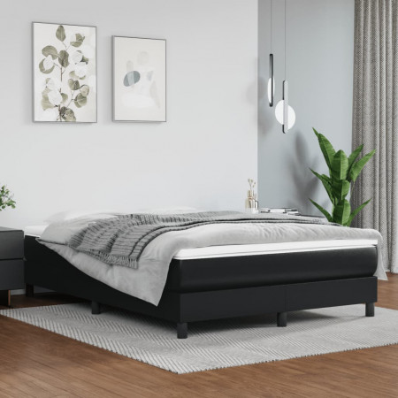 Saltea de pat cu arcuri, negru, 140x200x20 cm, piele ecologică