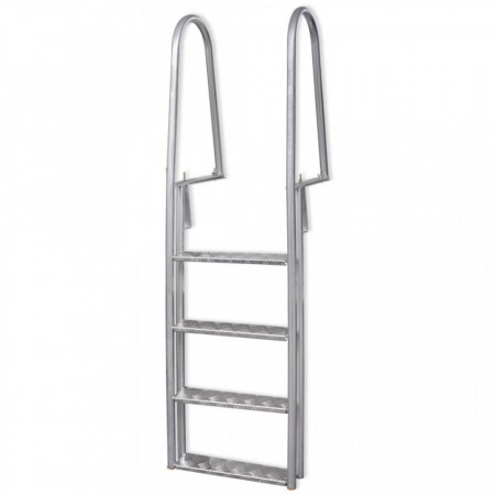 Scară amdocare/piscină cu 4 trepte, aluminiu, 167 cm