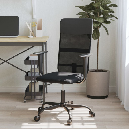 Scaun de birou, negru, plasă textilă și piele ecologică