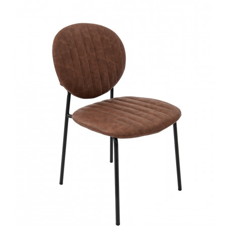 Scaun living, tapitat cu piele ecologica, s-178, cafeniu