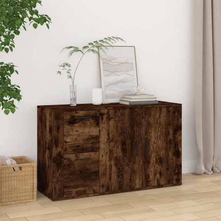 Servantă, stejar fumuriu, 100x33x59,5 cm, lemn compozit