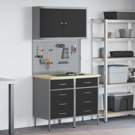 Set Banc de lucru 5 Piese Oțel Negru