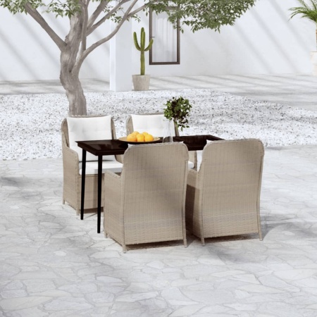 Set de mobilier pentru grădină, 5 piese, maro