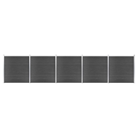 Set de panouri de gard ,WPC , 872x186 cm, negru