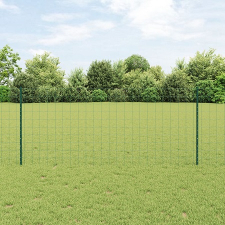 Set Gard de Grădină Set de 2 Verde Oțel Acoperit cu PVC 10 x 1 m