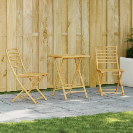 Set mobilier bistro, 3 piese, bambus