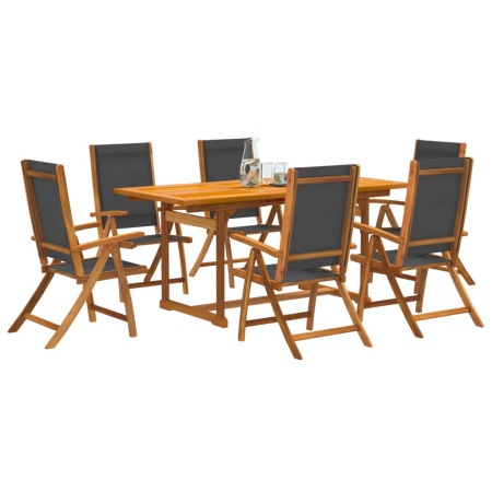 Set mobilier de grădină, 7 piese, lemn masiv acacia/textilenă