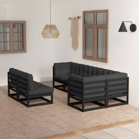 Set mobilier de grădină cu perne, 7 piese, lemn masiv de pin