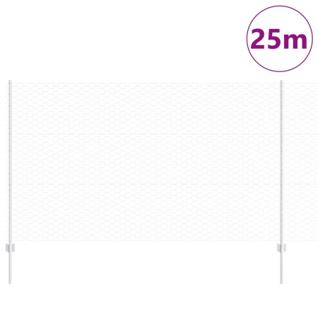 Stâlpi de Împrejmuire 22 buc U-Channel 140 cm Oțel Galvanizat, Împrejmuire Hexagonală 1.4x25 m Oțel Galvanizat