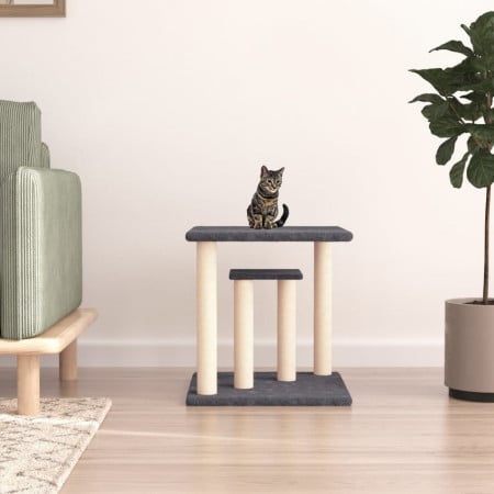 Stâlpi de zgâriat pentru pisici cu platforme, gri închis, 50 cm