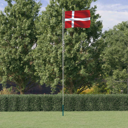 Steag Danemarca și stâlp din aluminiu, 6,23 m - Img 1