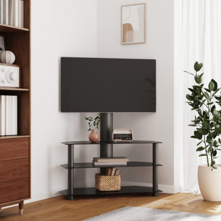 Suport TV de colț cu 3 niveluri pentru 32-70 inchi, negru