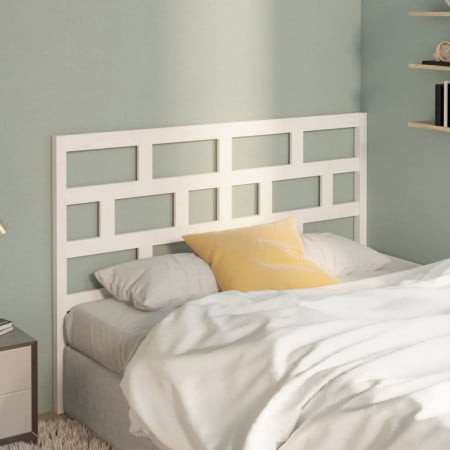 Tăblie de pat, alb, 126x4x100 cm, lemn masiv de pin