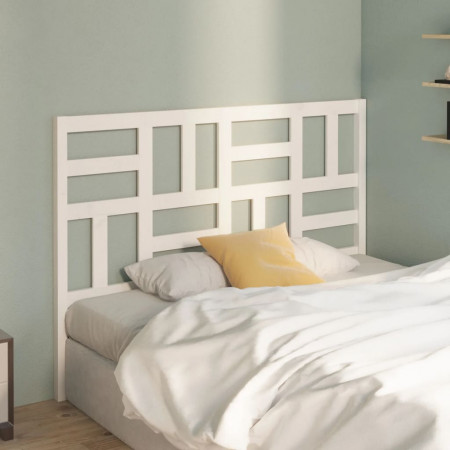 Tăblie de pat, alb, 126x4x104 cm, lemn masiv de pin
