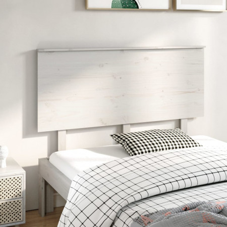 Tăblie de pat, alb, 139x6x82,5 cm, lemn masiv de pin
