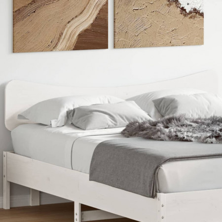 Tăblie de pat, alb, 150 cm, lemn masiv de pin