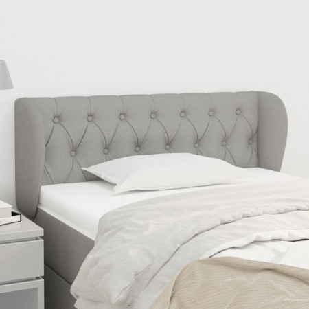 Tăblie de pat cu aripioare gri deschis 103x23x78/88 cm textil