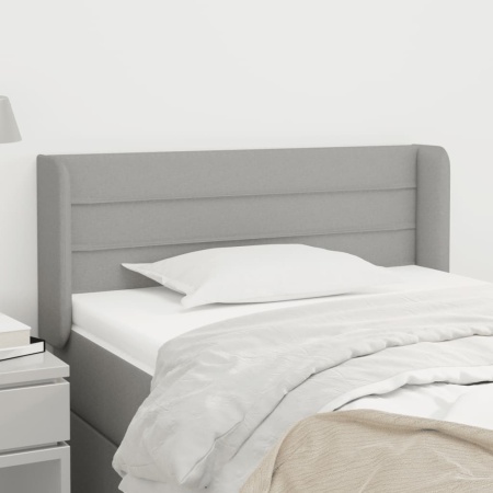 Tăblie de pat cu aripioare gri deschis 83x16x78/88 cm textil