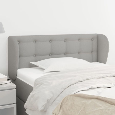 Tăblie de pat cu aripioare gri deschis 93x23x78/88 cm textil