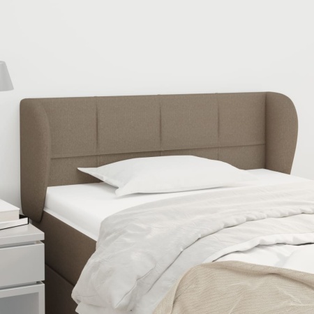 Tăblie de pat cu aripioare gri taupe 103x23x78/88 cm textil