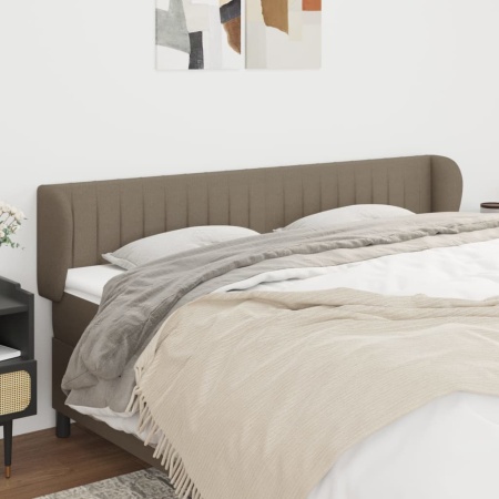 Tăblie de pat cu aripioare gri taupe 183x23x78/88 cm textil