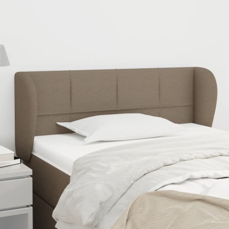 Tăblie de pat cu aripioare gri taupe 93x23x78/88 cm textil