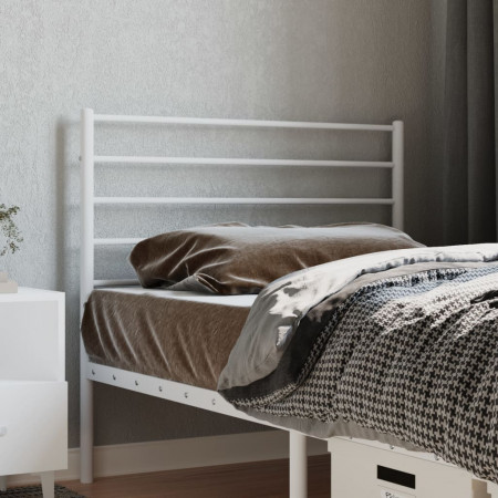 Tăblie de pat metalică, alb, 80 cm - Img 1