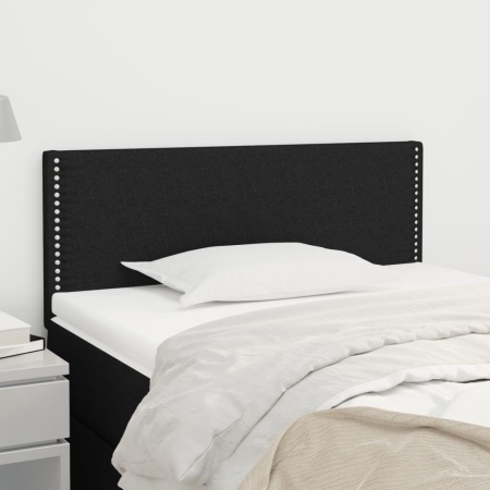 Tăblie de pat, negru, 100x5x78/88 cm, textil