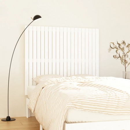 Tăblie de pat pentru perete, alb, 127,5x3x110 cm lemn masiv pin