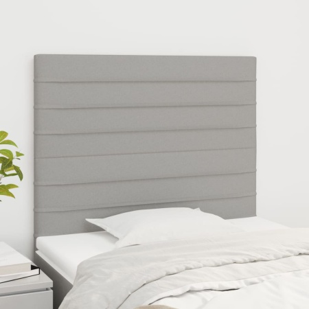 Tăblii de pat, 2 buc, gri deschis, 100x5x78/88 cm, textil