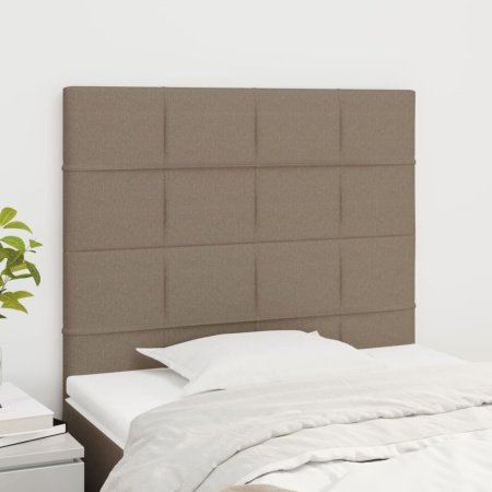 Tăblii de pat, 2 buc, gri taupe, 80x5x78/88 cm, textil