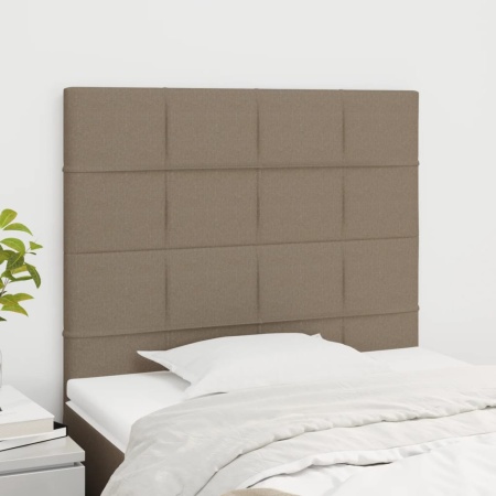 Tăblii de pat, 2 buc, gri taupe, 90x5x78/88 cm, textil