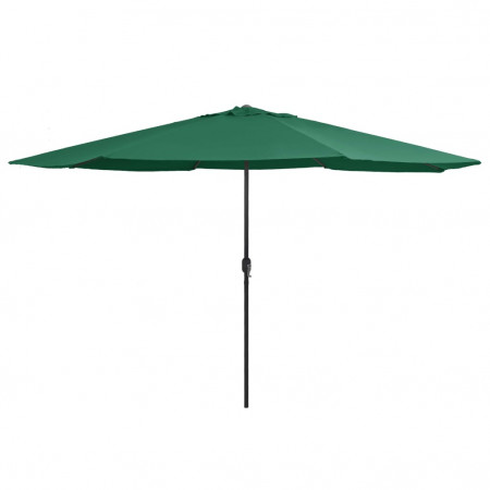 Umbrelă de soare de exterior, stâlp metalic, verde, 400 cm