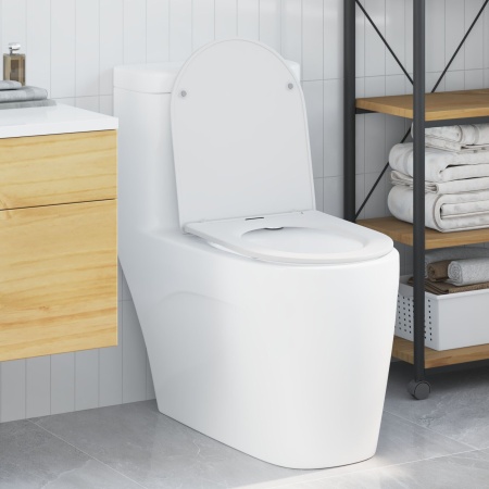 Vas WC cu montare rapidă și închidere lentă, din Duroplast alb
